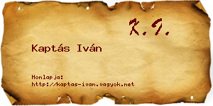 Kaptás Iván névjegykártya